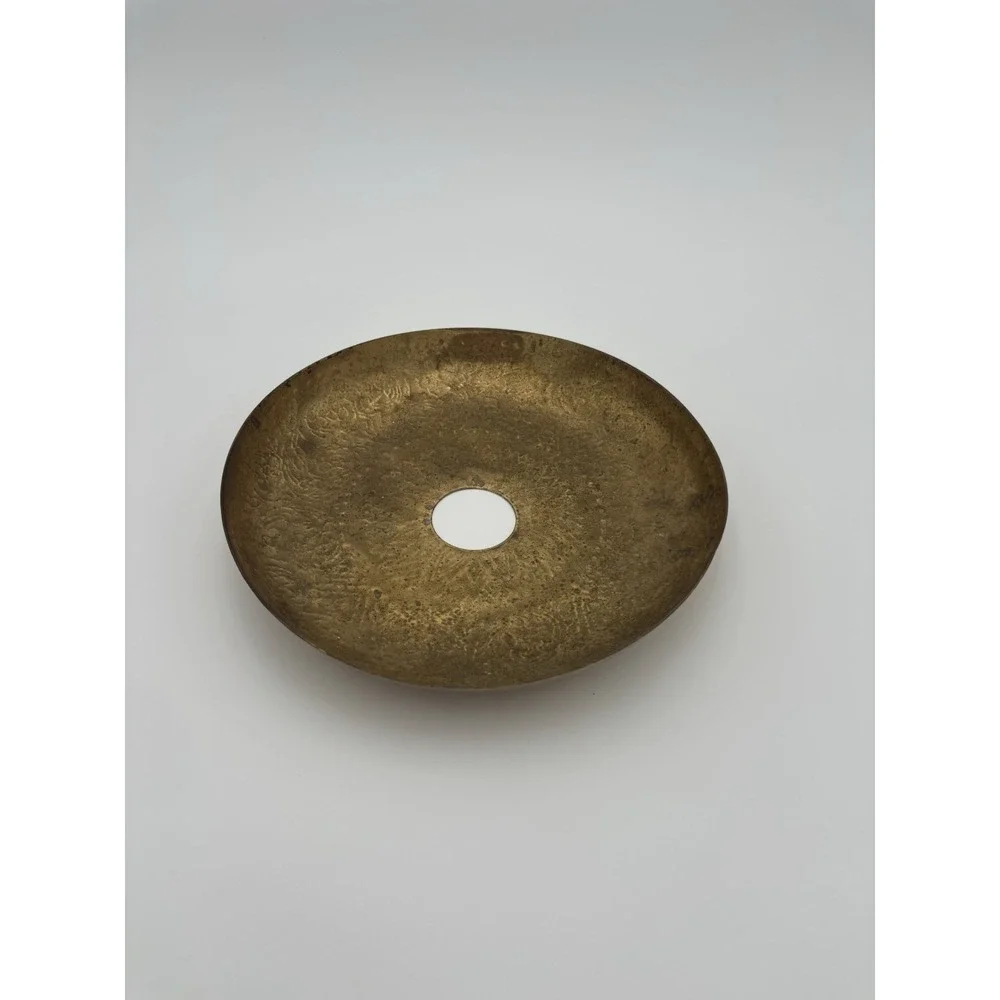 Vintage Hand-Engraved Brass Decorative Lamp Part/ Bowl – Floral Design